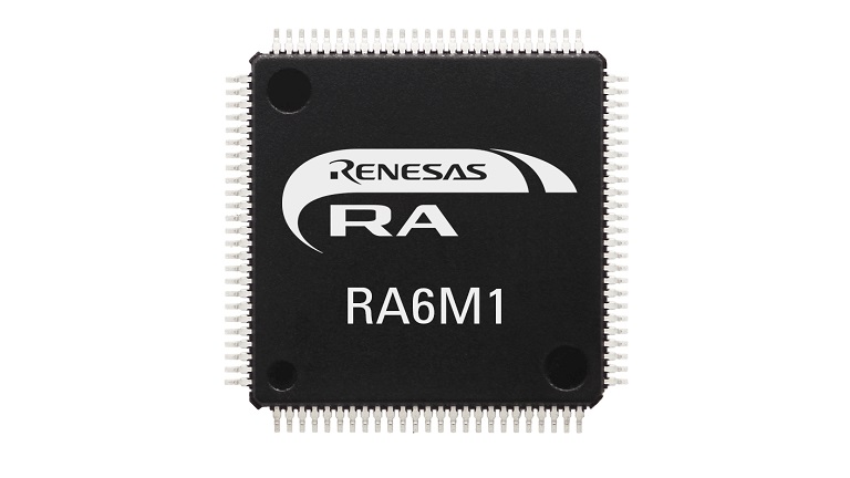 Front side of Renesas RA6M1 MCU