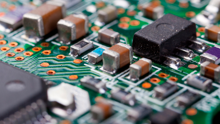 polymer microchips attached to circuit board