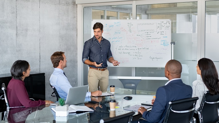 Employees at the meeting