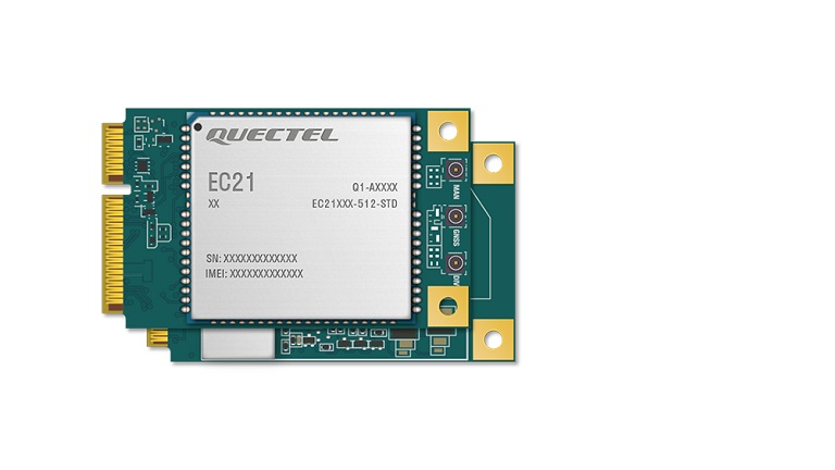 Quectel LTE EC21 Mini PCIe series - front side of the module