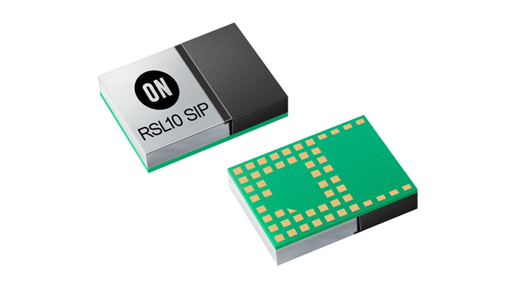 onsemi RSL10 - front and back side of the chip