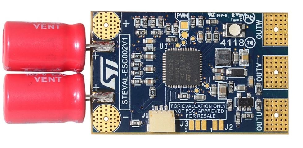 Top view of the STEVAL-ESC002V1 evaluation board