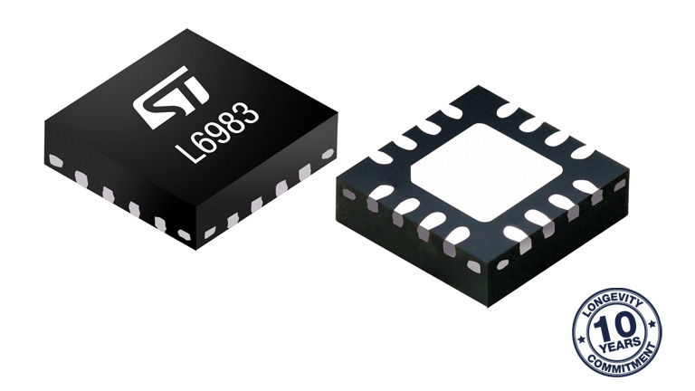 STMicroelectronics L6983 - top and bottom side of the chip