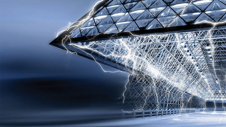 lighting currents on industrial building