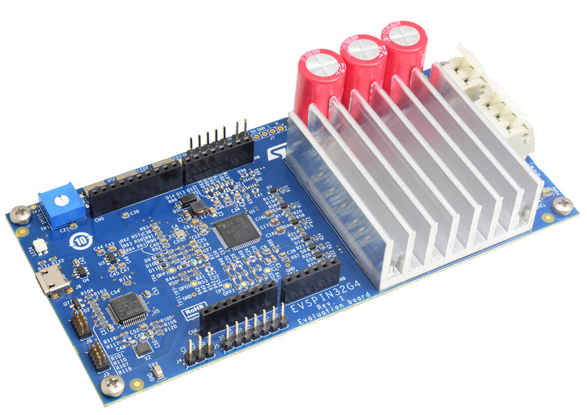 STMicroelectronics EVSPIN32G4 evaluation board - top side