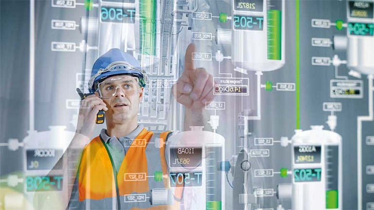 Image of a man working with cyber security numbers