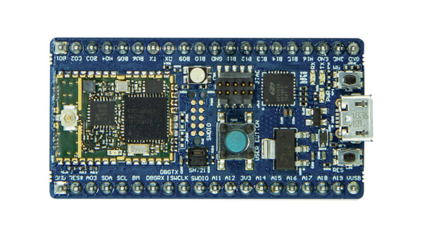 Top side of Evaluation Kit for the Renesas LoRa® Module