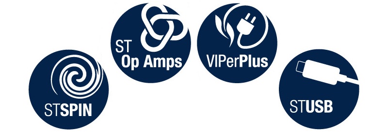 STPower, STSpin, ST Op Amps, STUSB, VIPerPlus