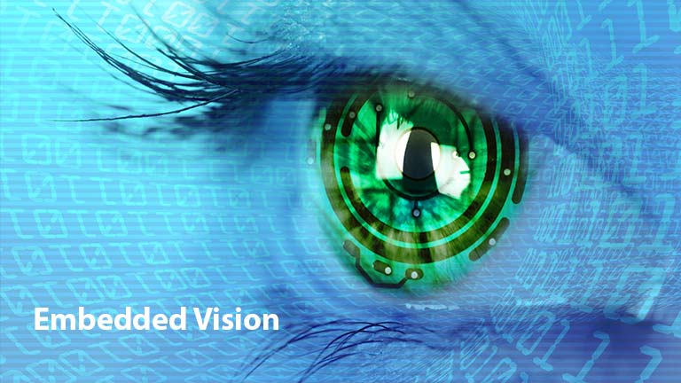 Graphic of an eye with the words Embedded Vision at the bottom
