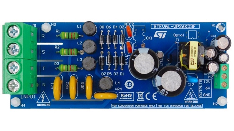 STMicroelectronics STEVAL VP26K03F evaluation board - top view STMicroelectronics STEVAL VP26K03F evaluation board - top view