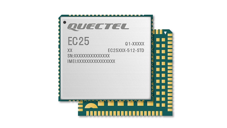 Quectel LTE EC25 series - front side of the module
