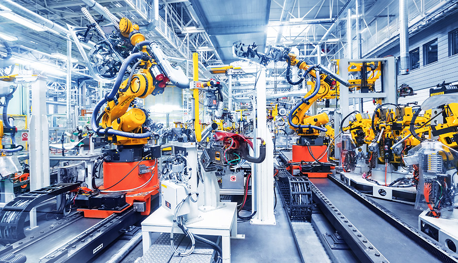 Robotic machinery in a production facility